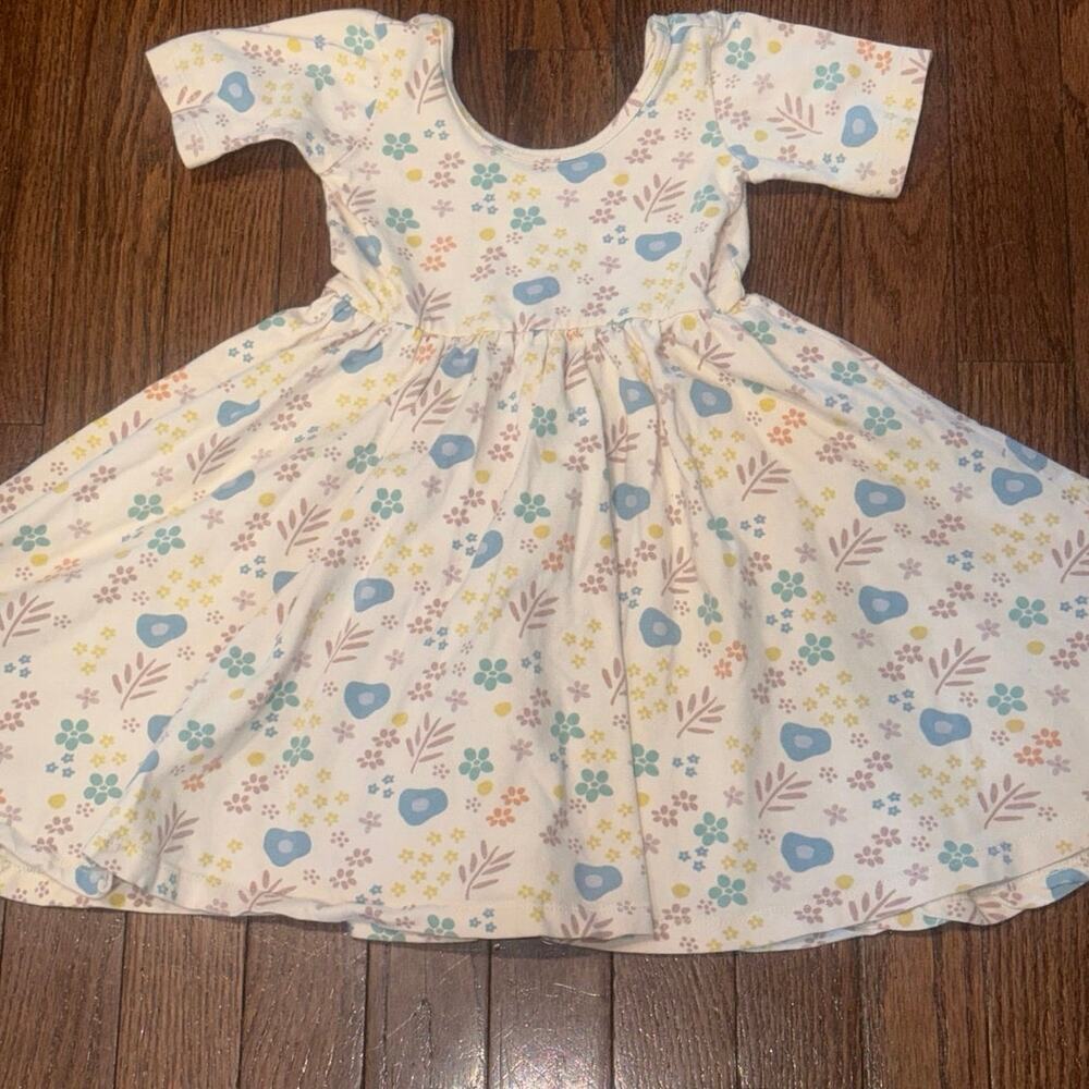 Alice + Ames Wildflower Twirl Dress Size 4T Pastel Floral Made in USA